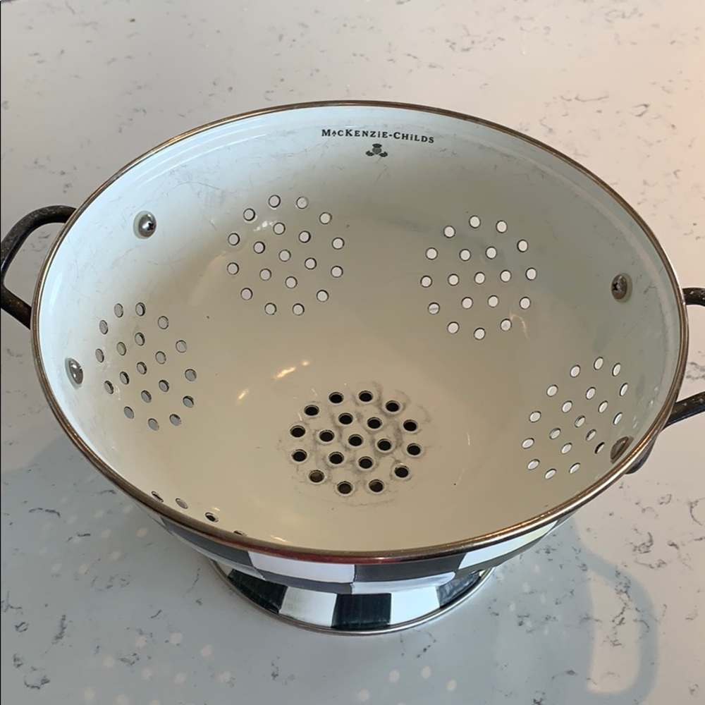 Courtly Check Enamel Colander - Large